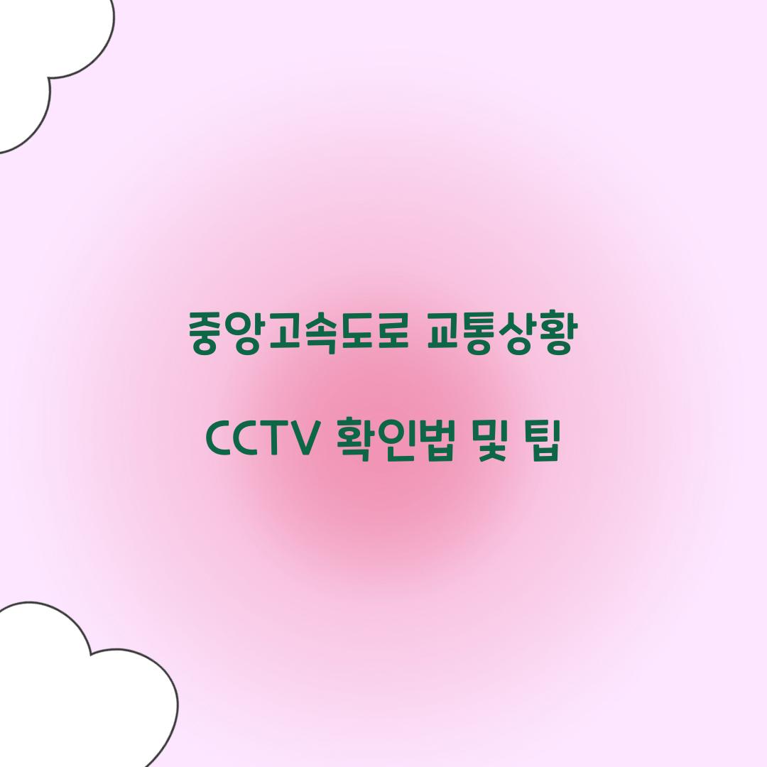 중앙고속도로 교통상황 CCTV
