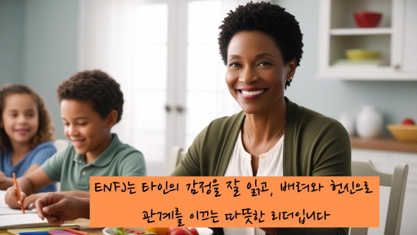 ENFJ는 타인의 감정을 잘 읽고, 배려와 헌신으로 관계를 이끄는 따뜻한 리더입니다에 관한 사진