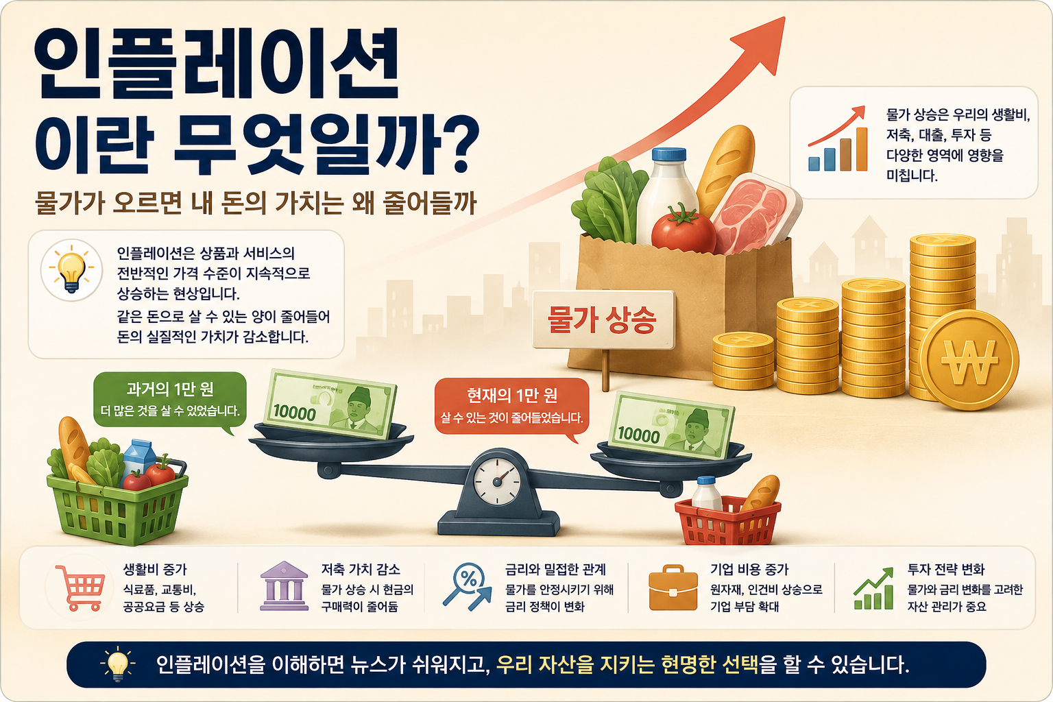인플레이션이란 무엇일까? 물가가 오르면 내 돈의 가치는 왜 줄어들까
