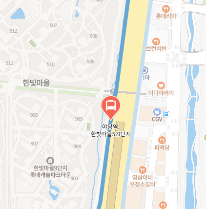 야당역.한빛마을5.9단지에서 인천공항 리무진 공항버스(5600번) 지도 위치