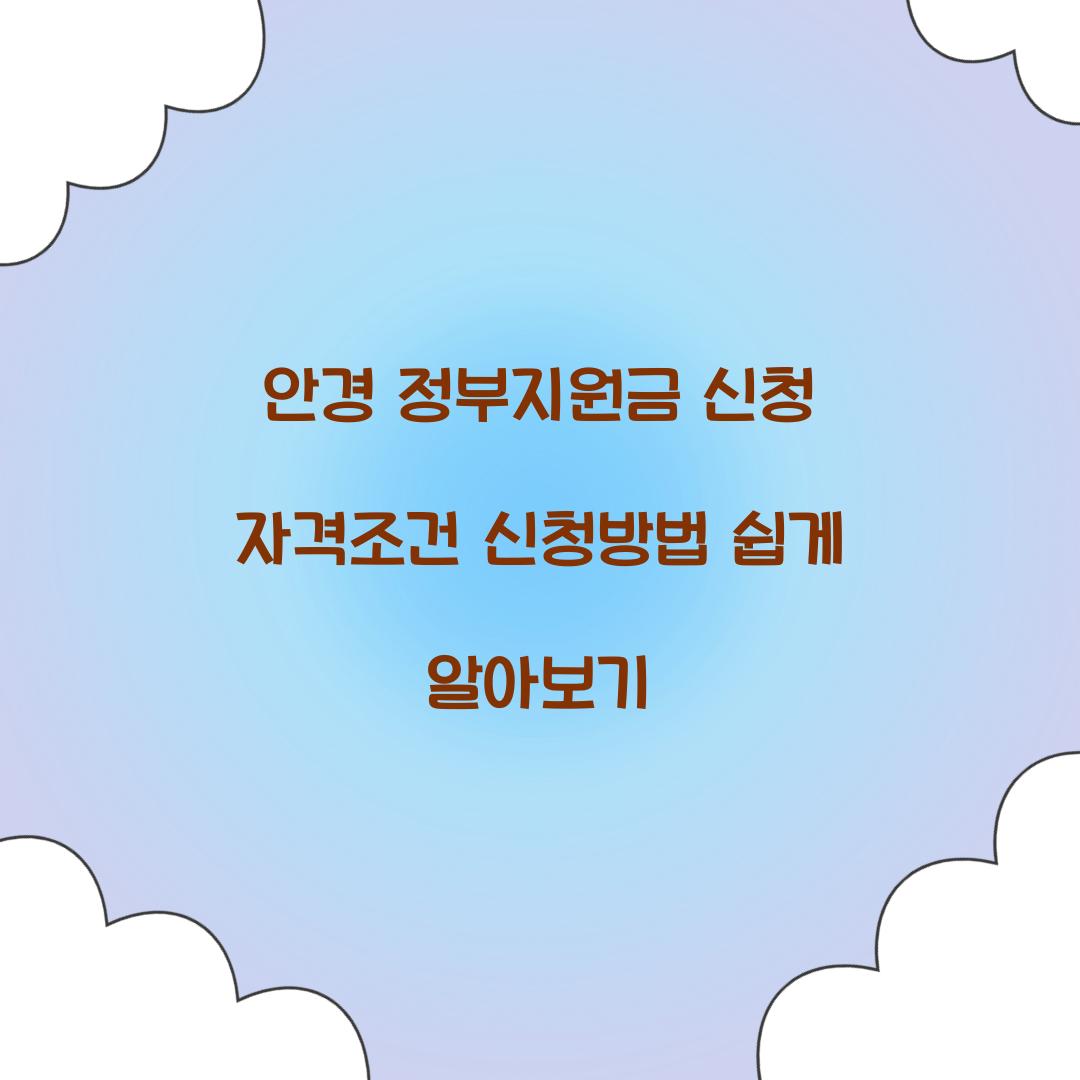 안경 정부지원금 신청