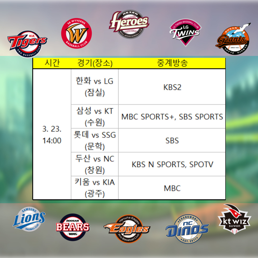 프로야구 개막전 일정