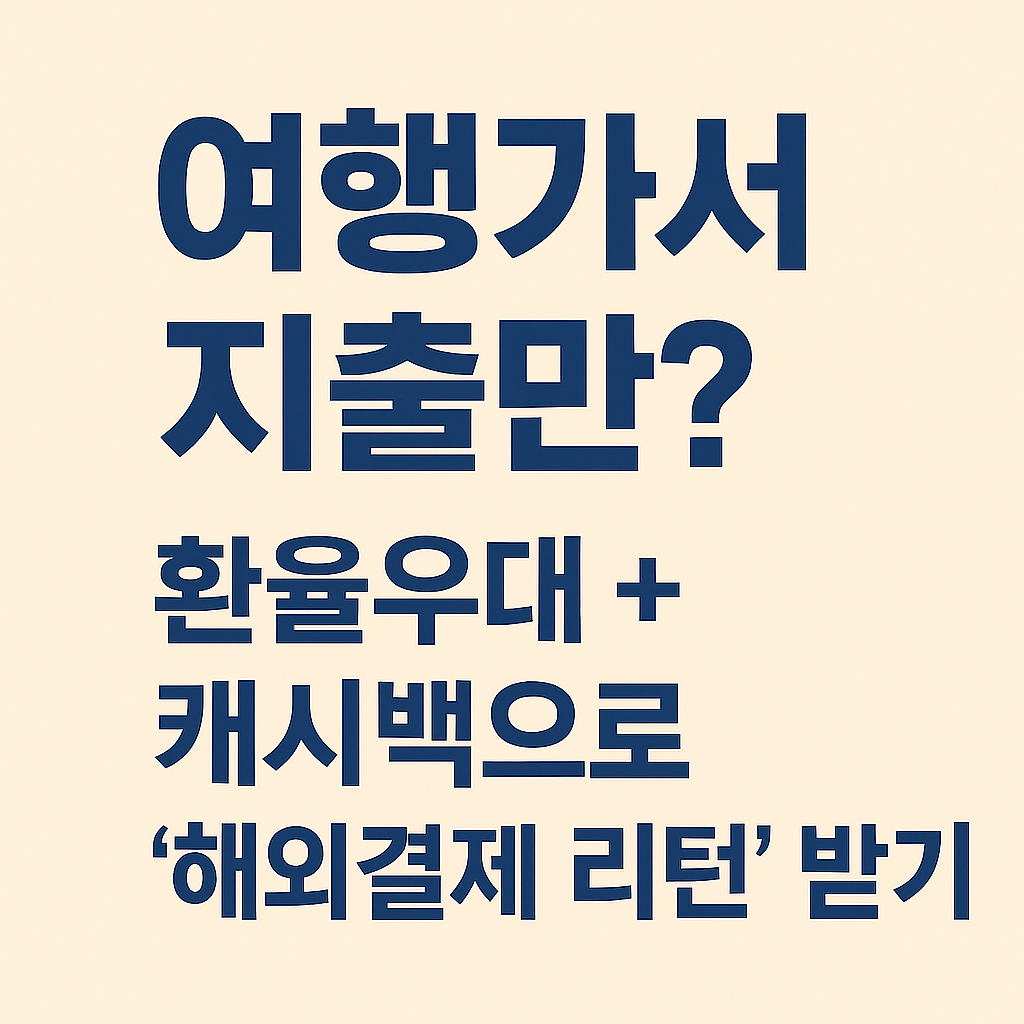 환율우대와 캐시백으로 해외결제 리턴을 받는 여행 재테크 안내 이미지