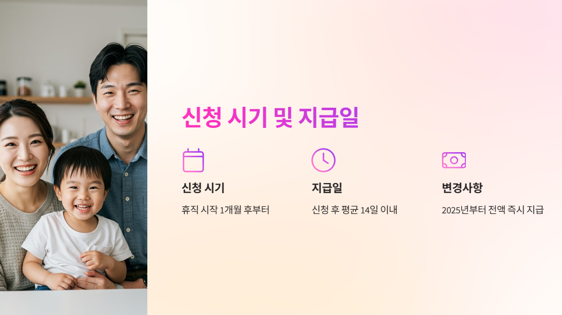 육아휴직 급여 신청 시기 및 지급일