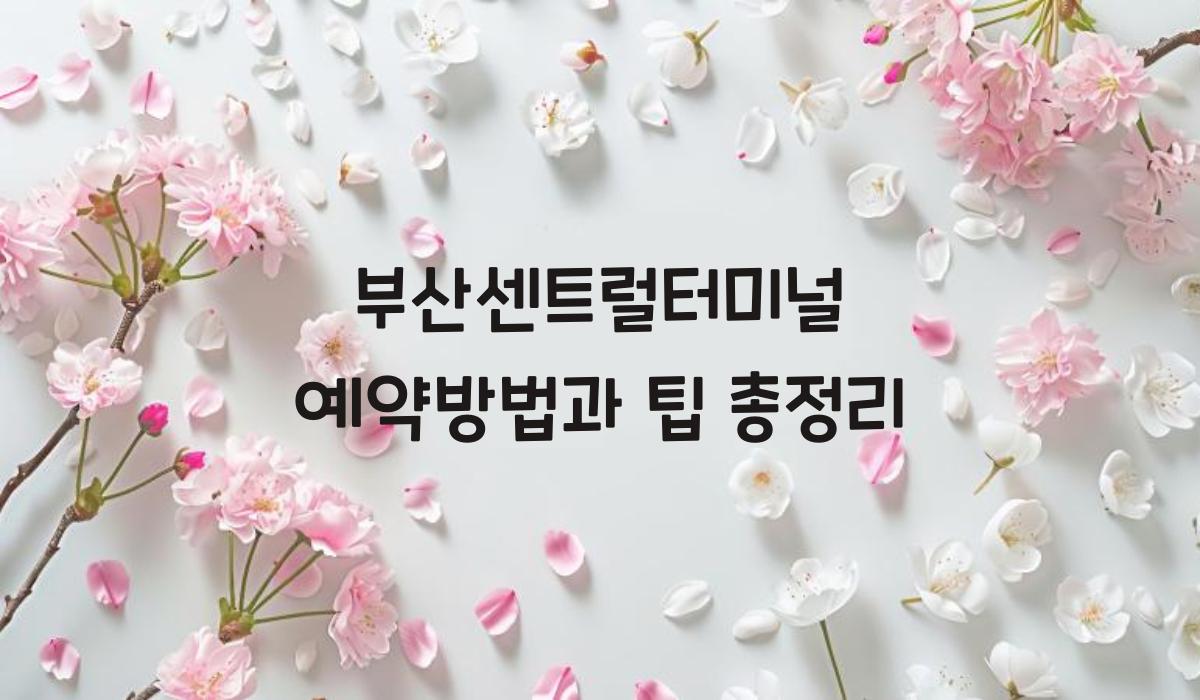 부산센트럴터미널 예약방법