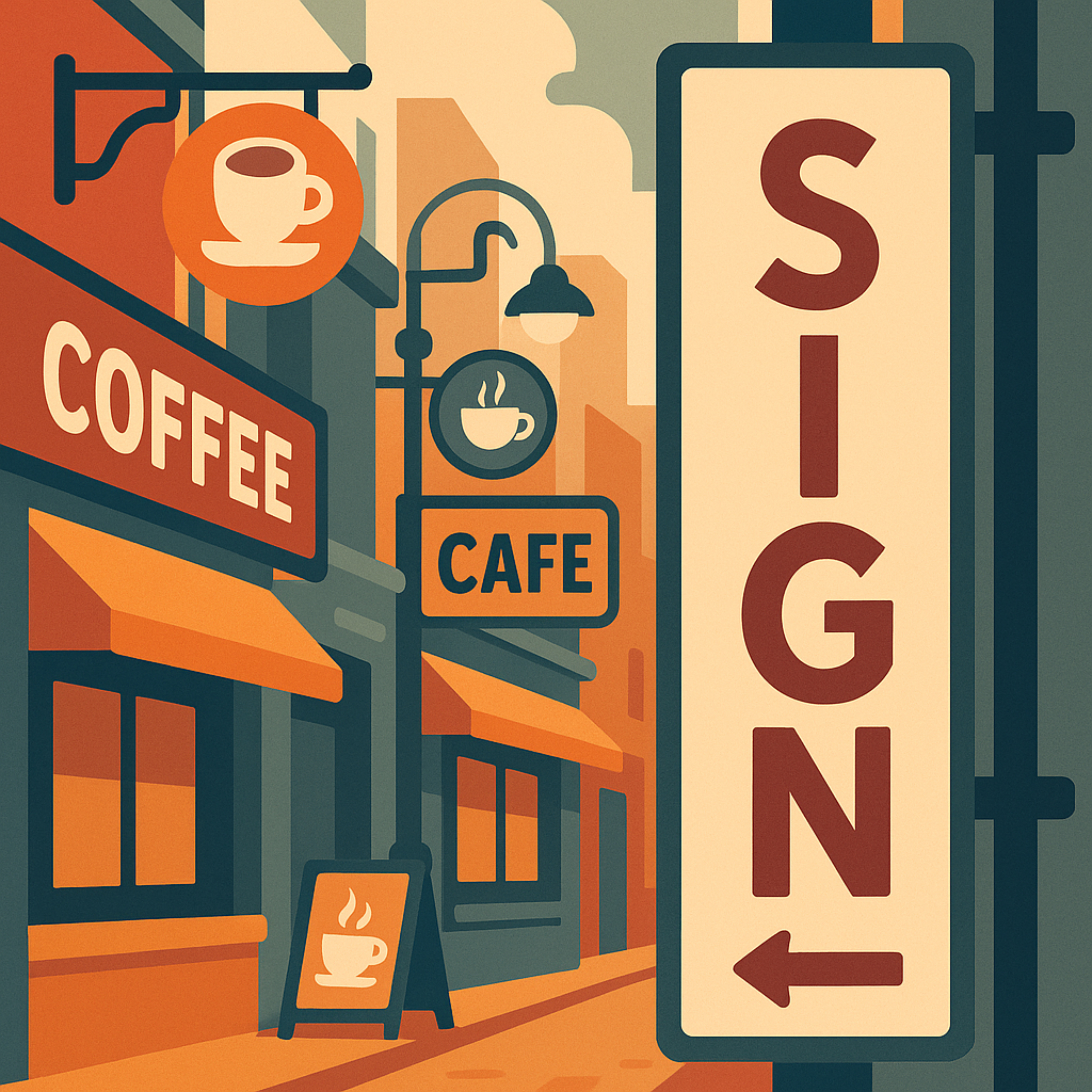 카페 골목에서 살아남는 간판 디자인