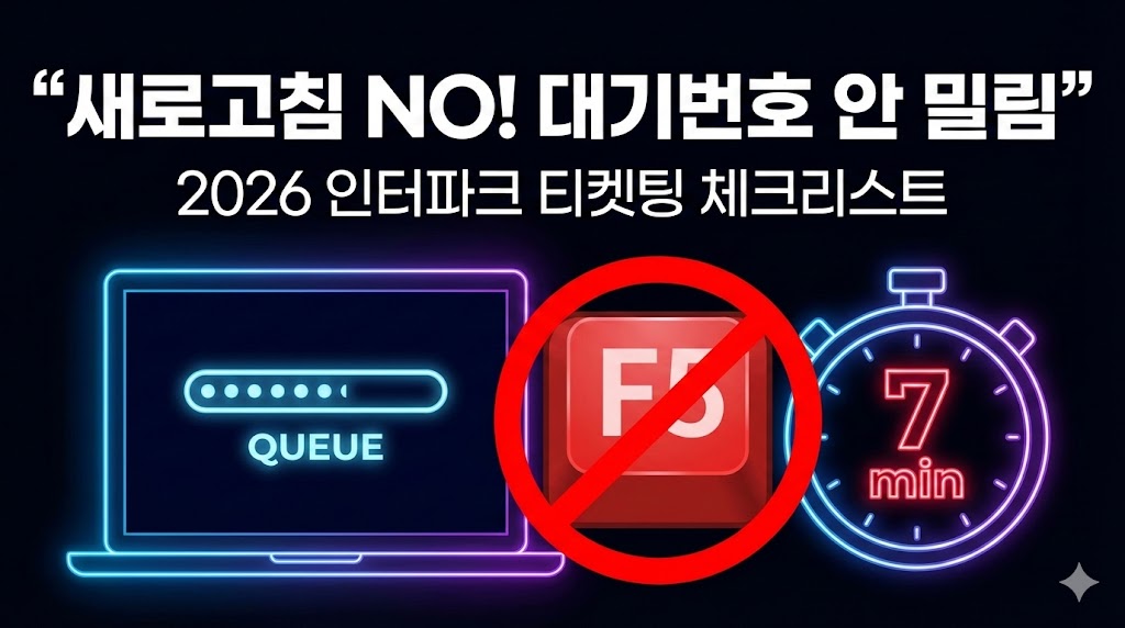 인터파크 티켓팅 새로고침 없이 성공하는 법 (2026 대기열 기준) &mdash; 대기번호 밀리지 않기 체크리스트