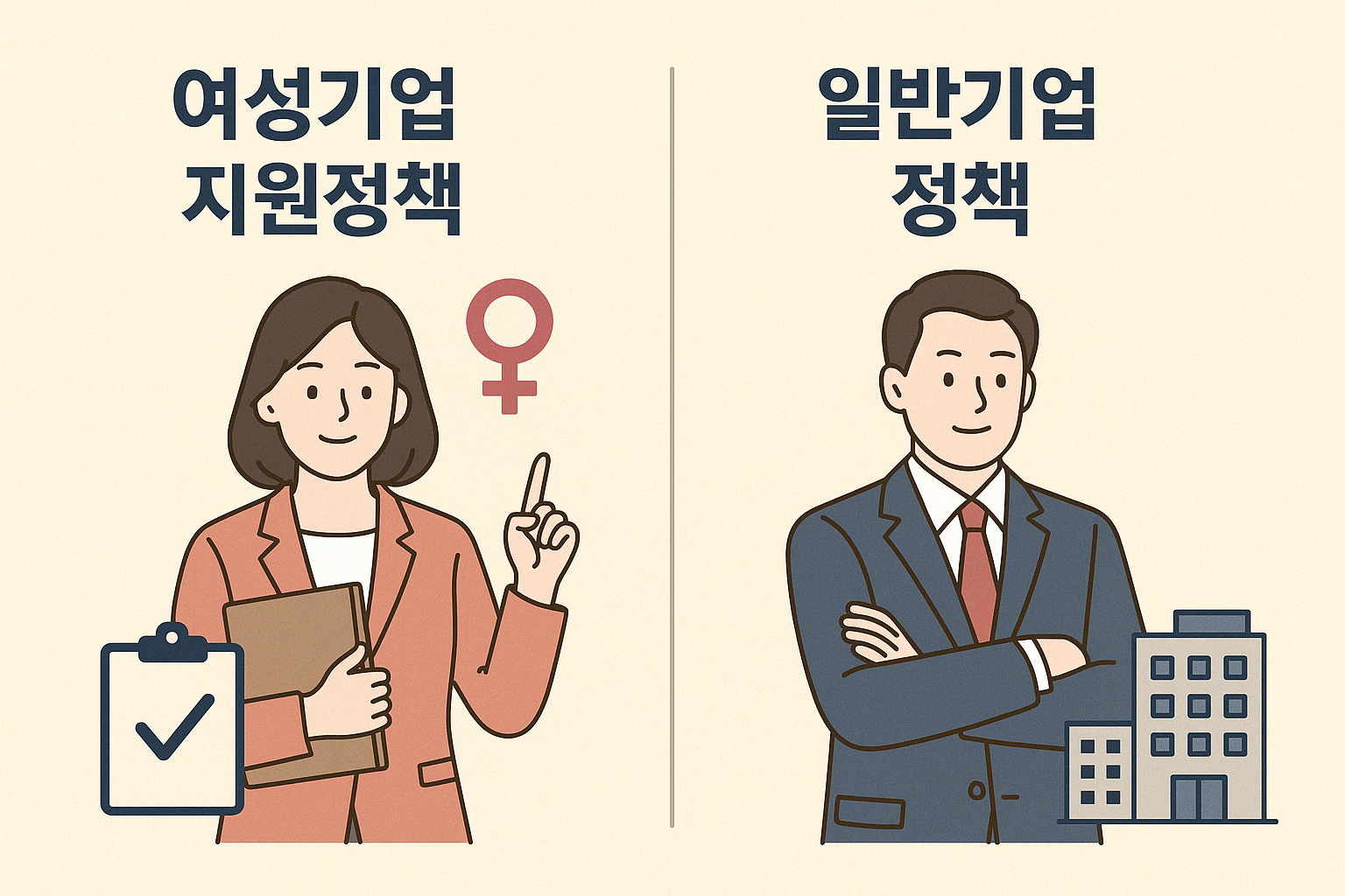 여성기업 ceo와 일반기업 ceo 비교 이미지
