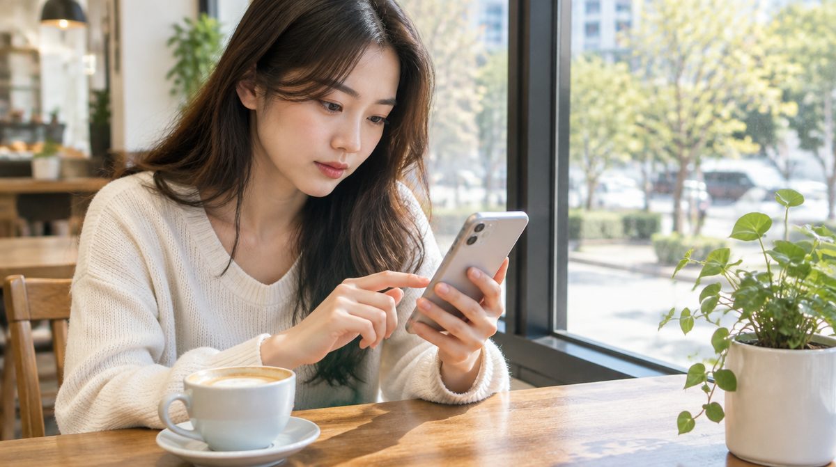 스마트폰으로 병원별 언어치료 비급여 가격을 비교하는 모습