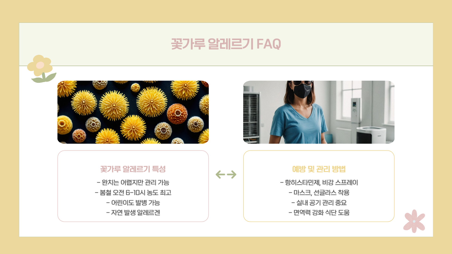 꽃가루 알레르기 예방을 위한 생활 습관 7가지