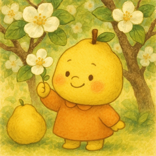 모과나무 꽃 피는 장면