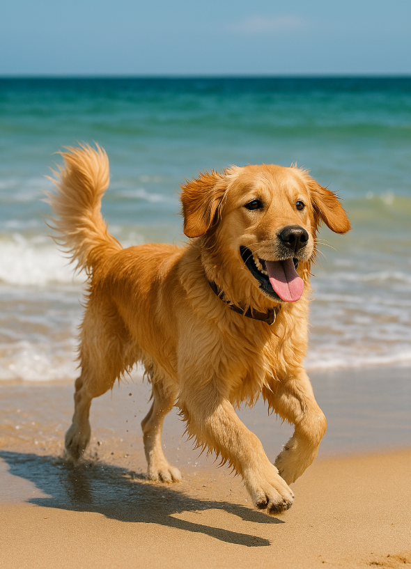 바닷가의 강아지