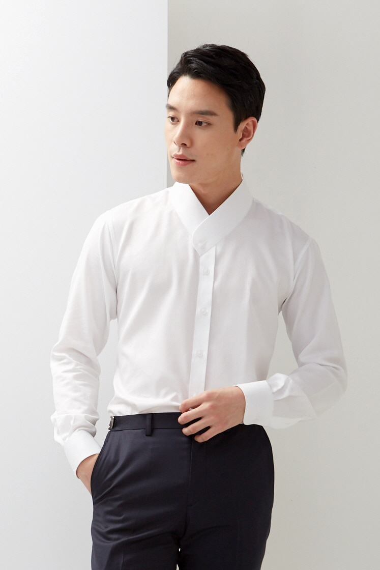GUIROE기로에 남성용 면 한복정장 깃셔츠