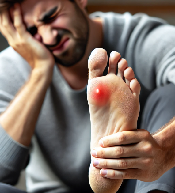 티눈으로 아파 하는 사람