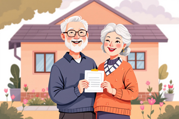 복지 감면 신청 후 안도하는 노부부