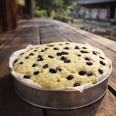 강낭콩이 올라간 막걸리빵 전통 간식 모습