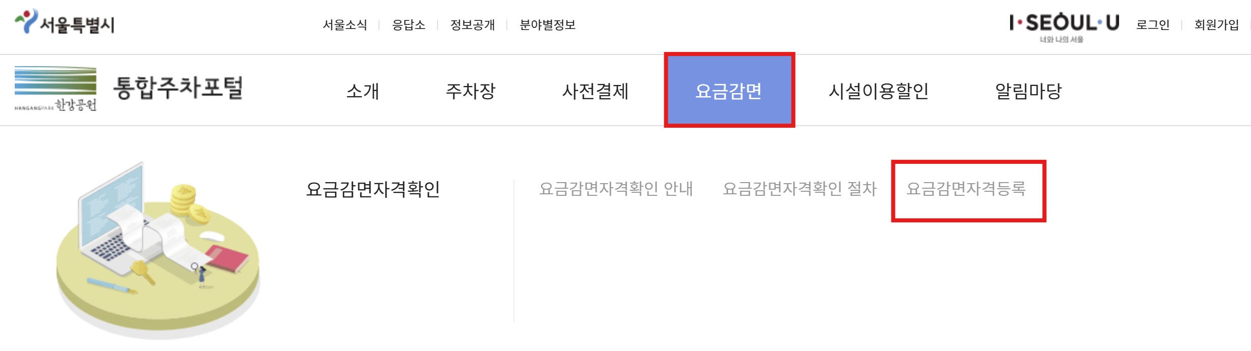 한강공원 다자녀 주차할인