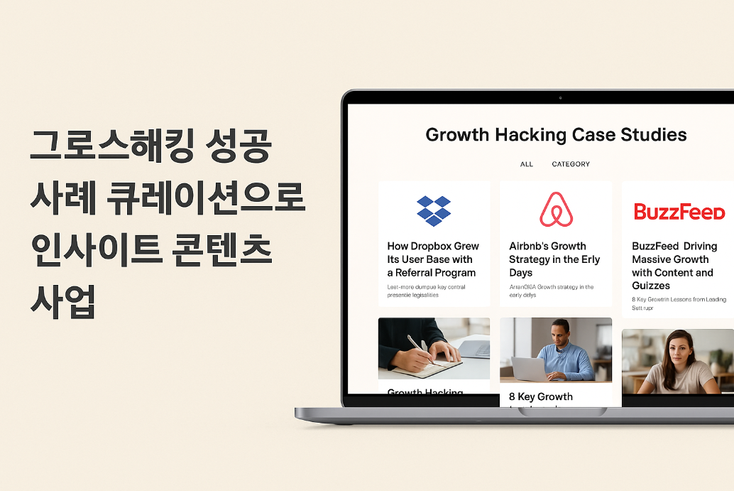 그로스해킹 성공 사례 큐레이션으로 인사이트 콘텐츠 사업