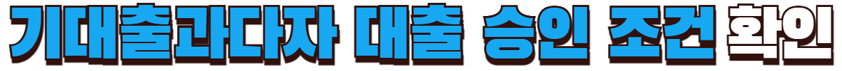 기대출과다자 대출 승인 조건 확인