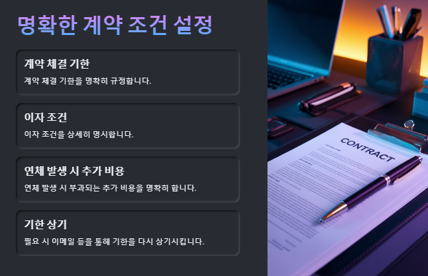 명확한 계약 조건 설정