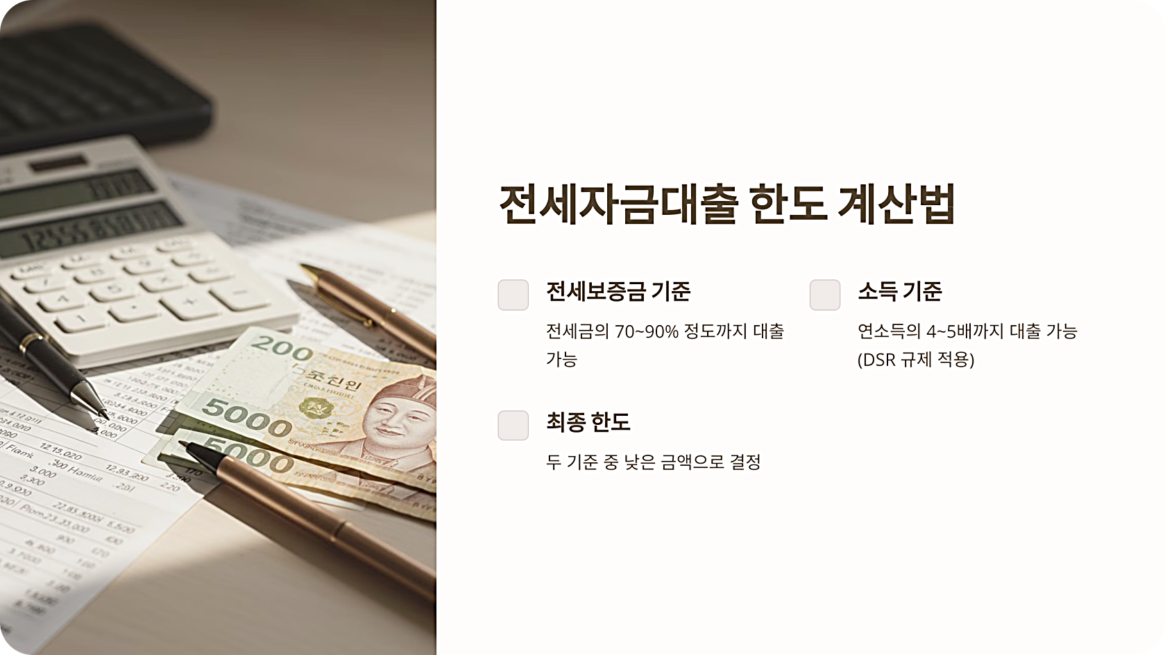 전세자금대출 한도 계산법