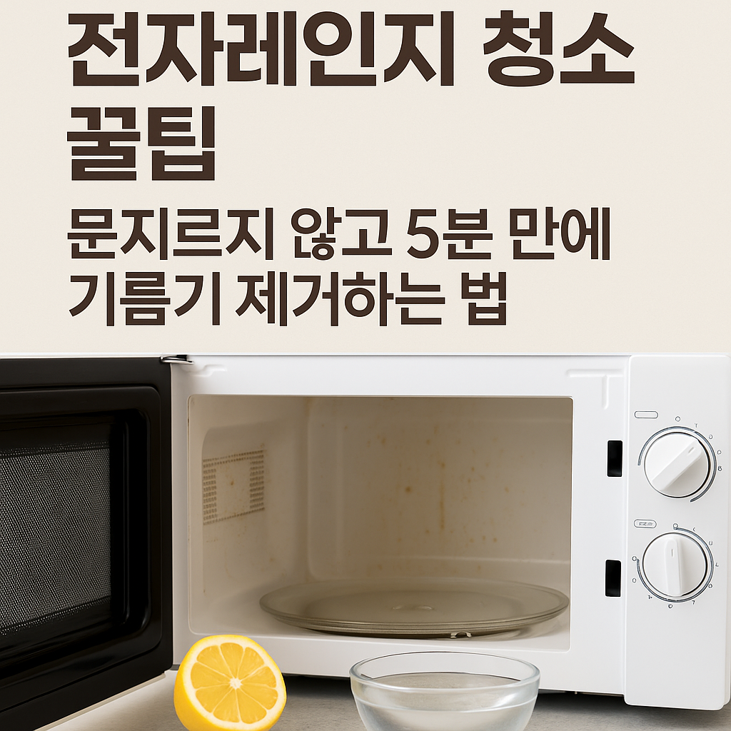 전자레인지 청소 꿀팁 문지르지 않고 5분 만에 기름기 제거하는 법