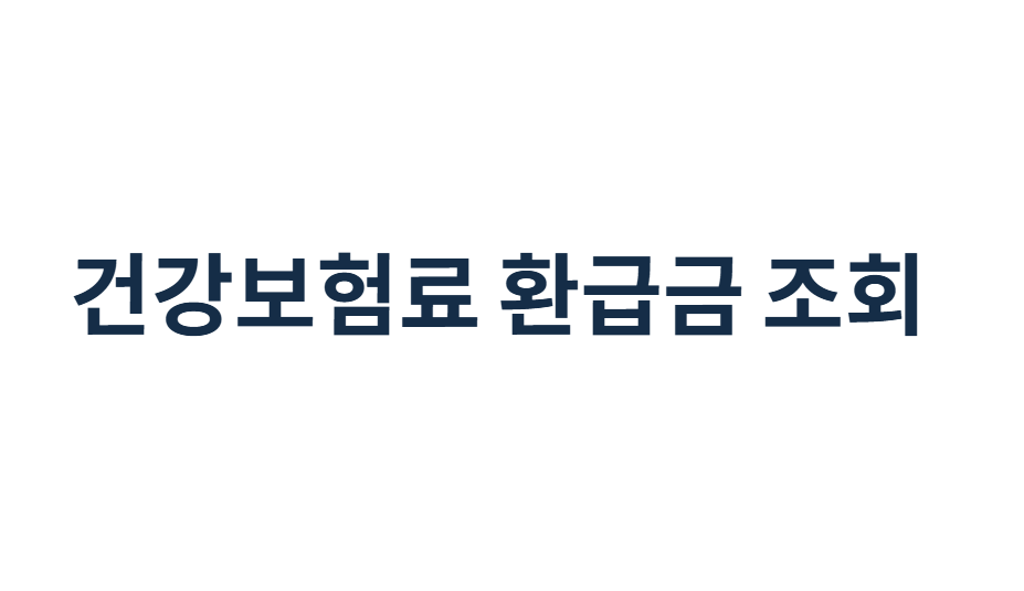 건강보험료 환급금 조회