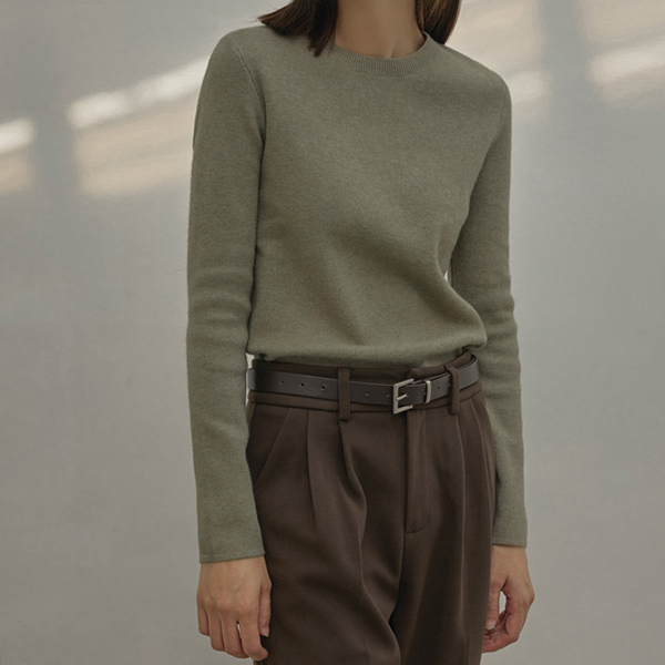 나인 N시그니처 T016 울 베이직 슬림 니트 NMK7BK-T6323P0