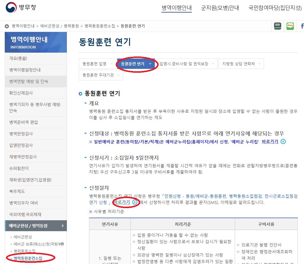 동원예비군연기