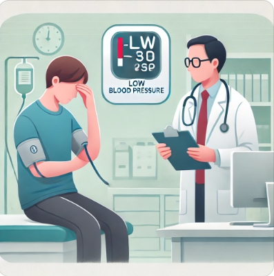 저혈압으로 인해 의사 상담 장면