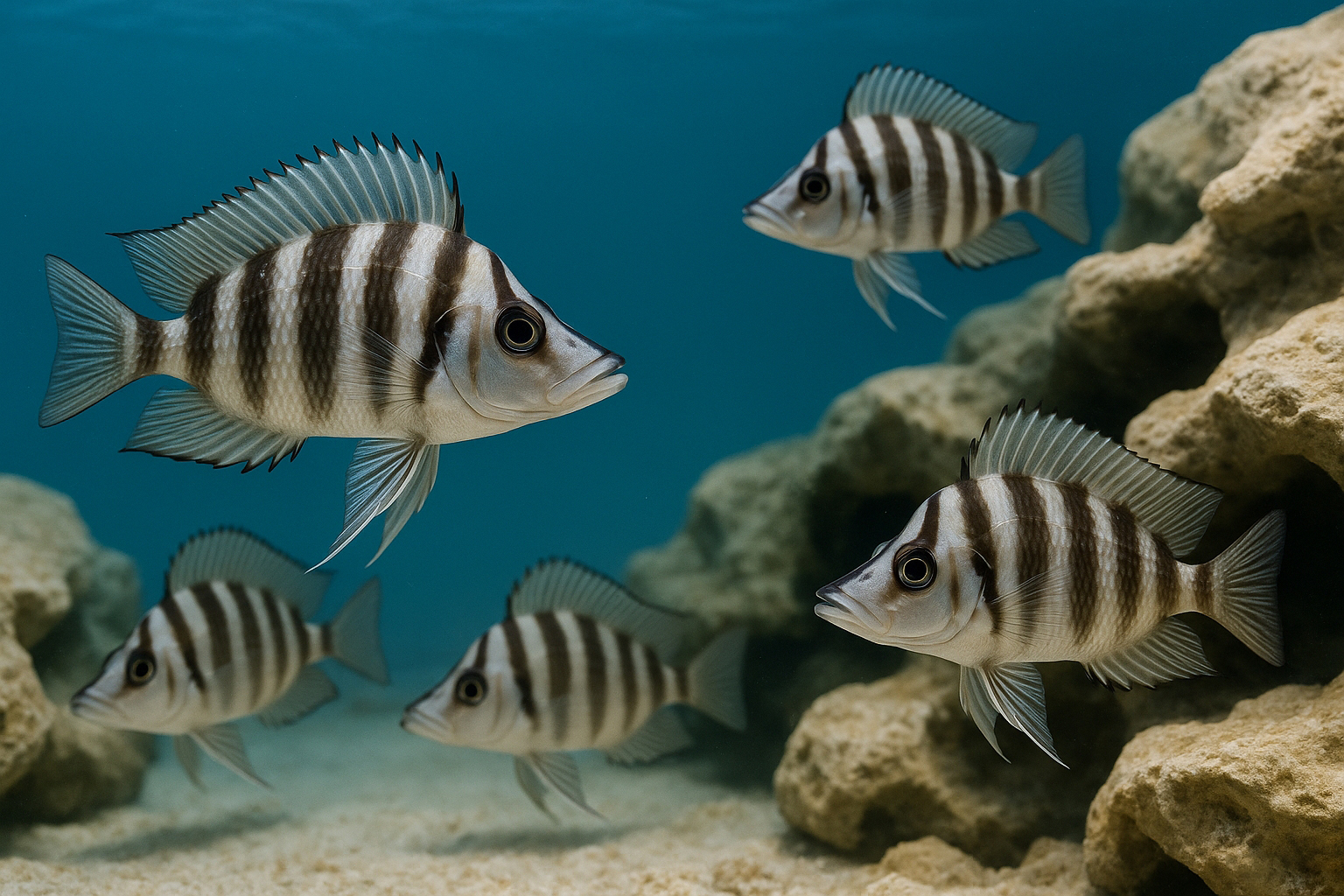 칼부스 종이 유영하는 수조 사진