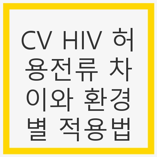 CV 전선과 HIV 전선의 기본 이해