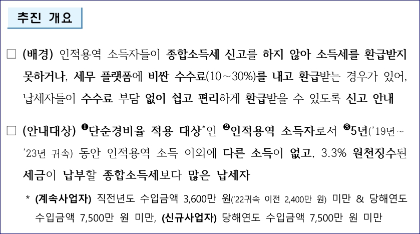 인적용역 소득자 환급금 찾아주기 배달라이더, 대리기사님