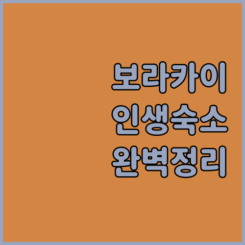 보라카이 여행 숙소 결정 장애 해결해..