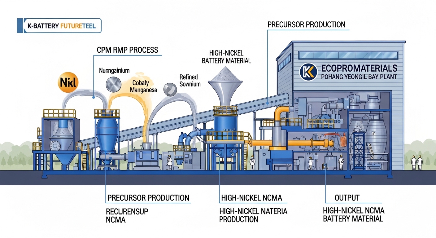 에코프로머티리얼즈 포항 영일만 전구체 공장 CPM RMP 공정 하이니켈 NCMA 배터리 소재 생산 K배터리 퓨처틸