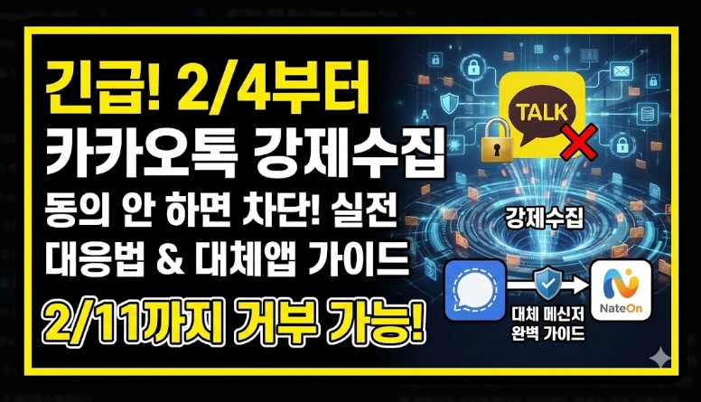 카카오톡 강제수집 대응법 [2026년 2월 시행] 개인정보 보호 설정 및 대체 메신저 가이드