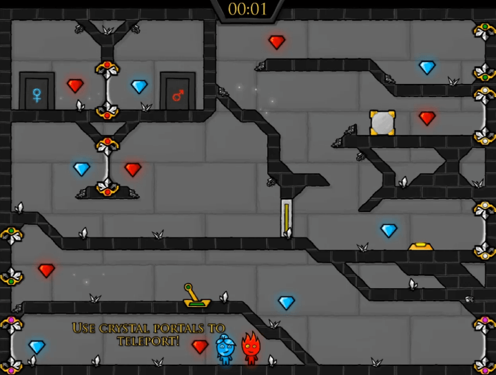 물불게임-2인용-게임하기-4-크리스탈템플-시작-화면