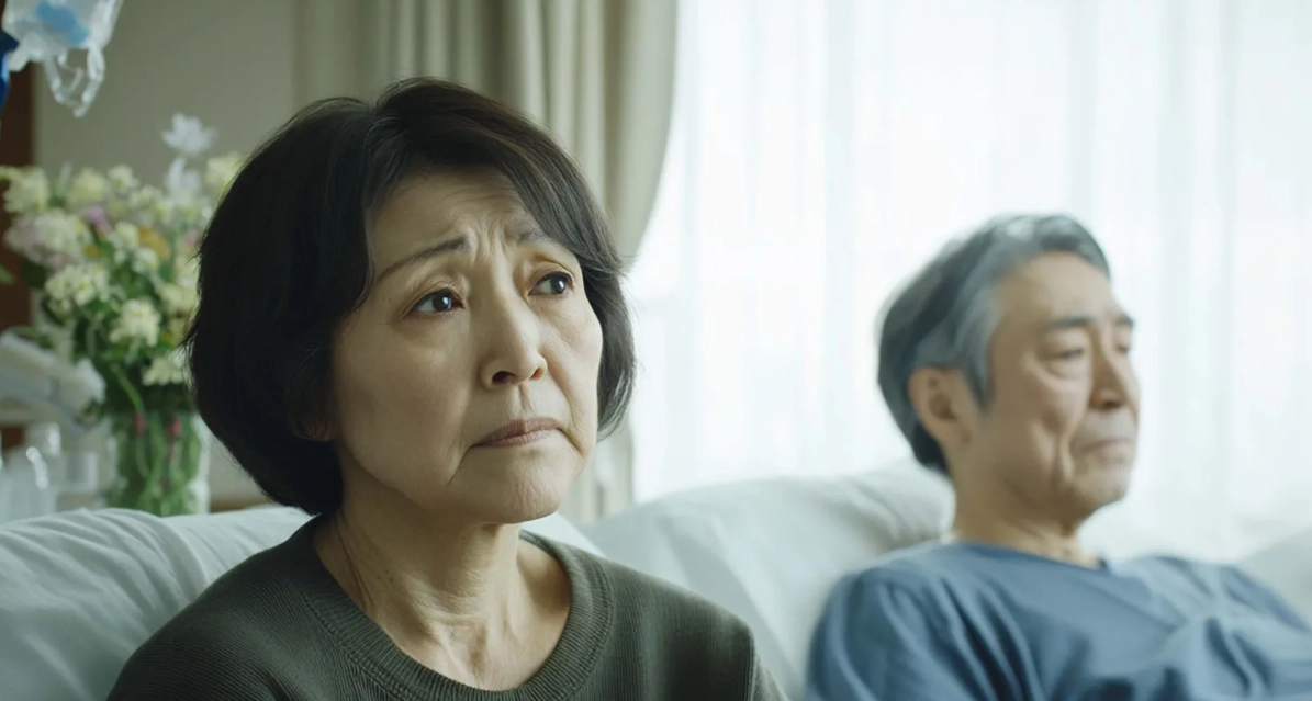 통장 잔고 걱정하는 노부부