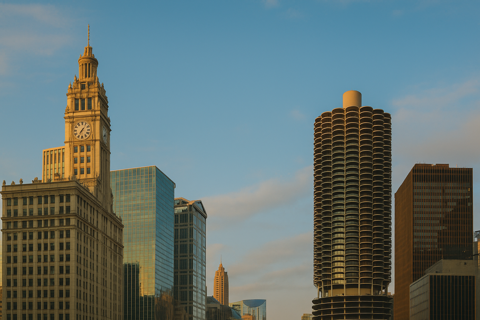 시카고 건물 사진