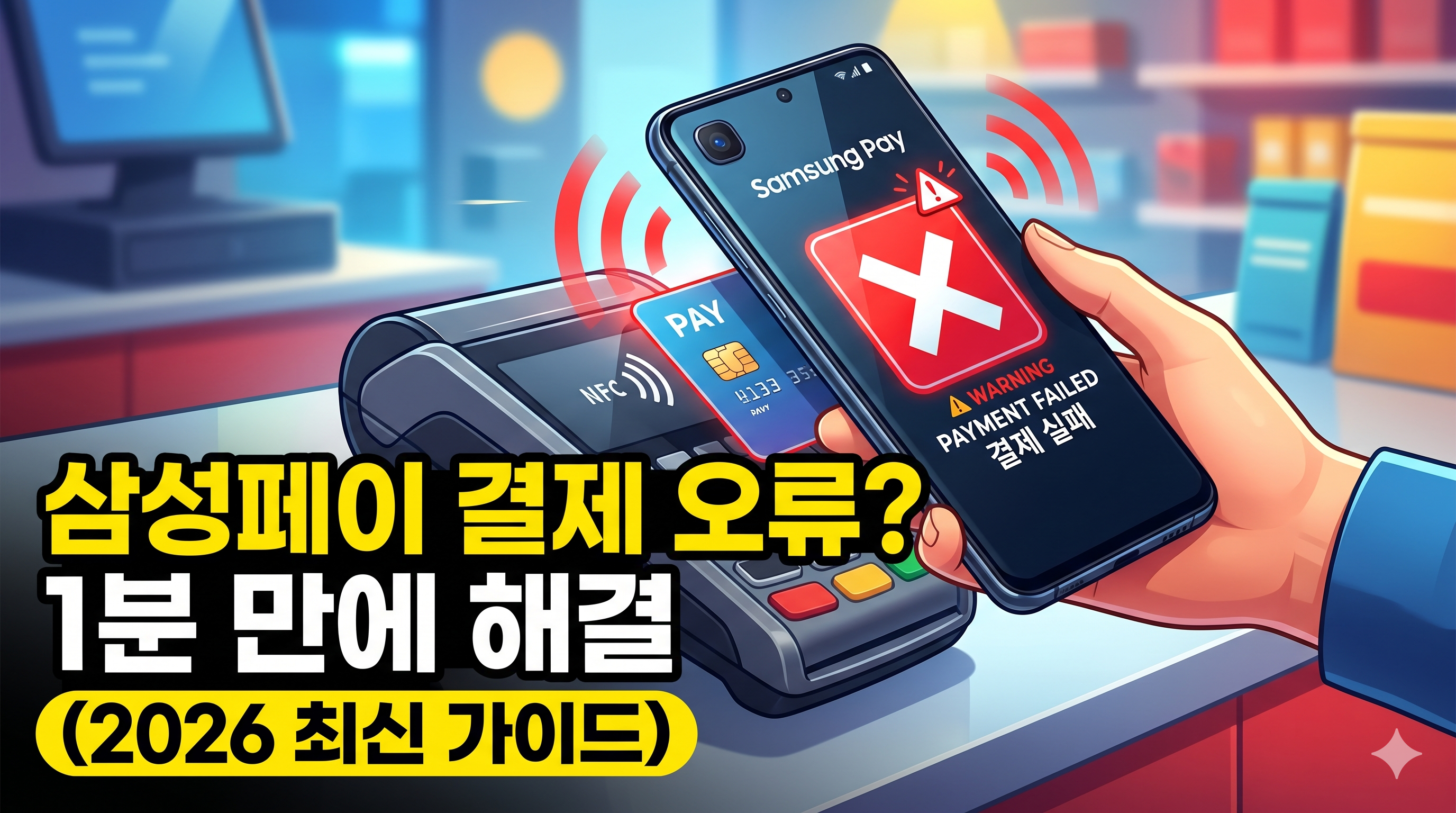 "삼성페이 결제 오류? 1분 만에 해결 (2026 최신 가이드)"