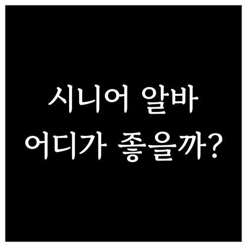 시니어 맞춤 알바, 나에게 맞는 포털..