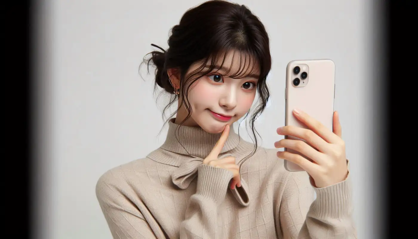 사진-보정-어플-추천으로-셀카-편집하는-여성의-모습