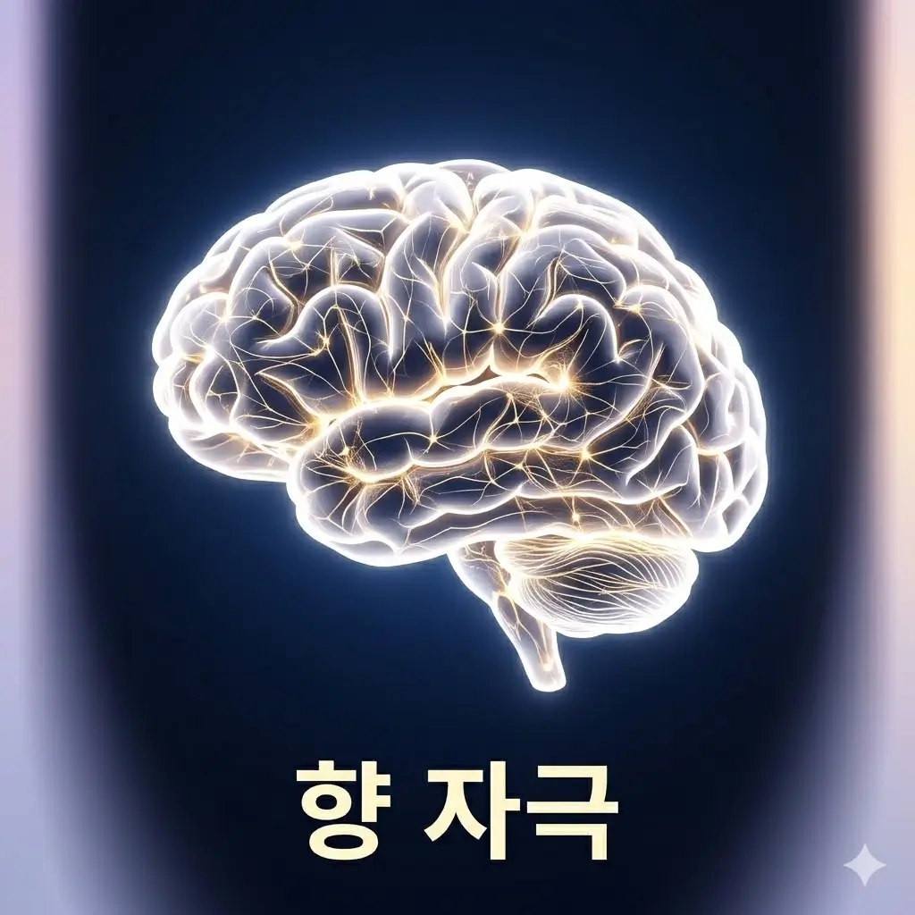 향 자극이 없어도 진정 반응이 나타나는 신경 메커니즘