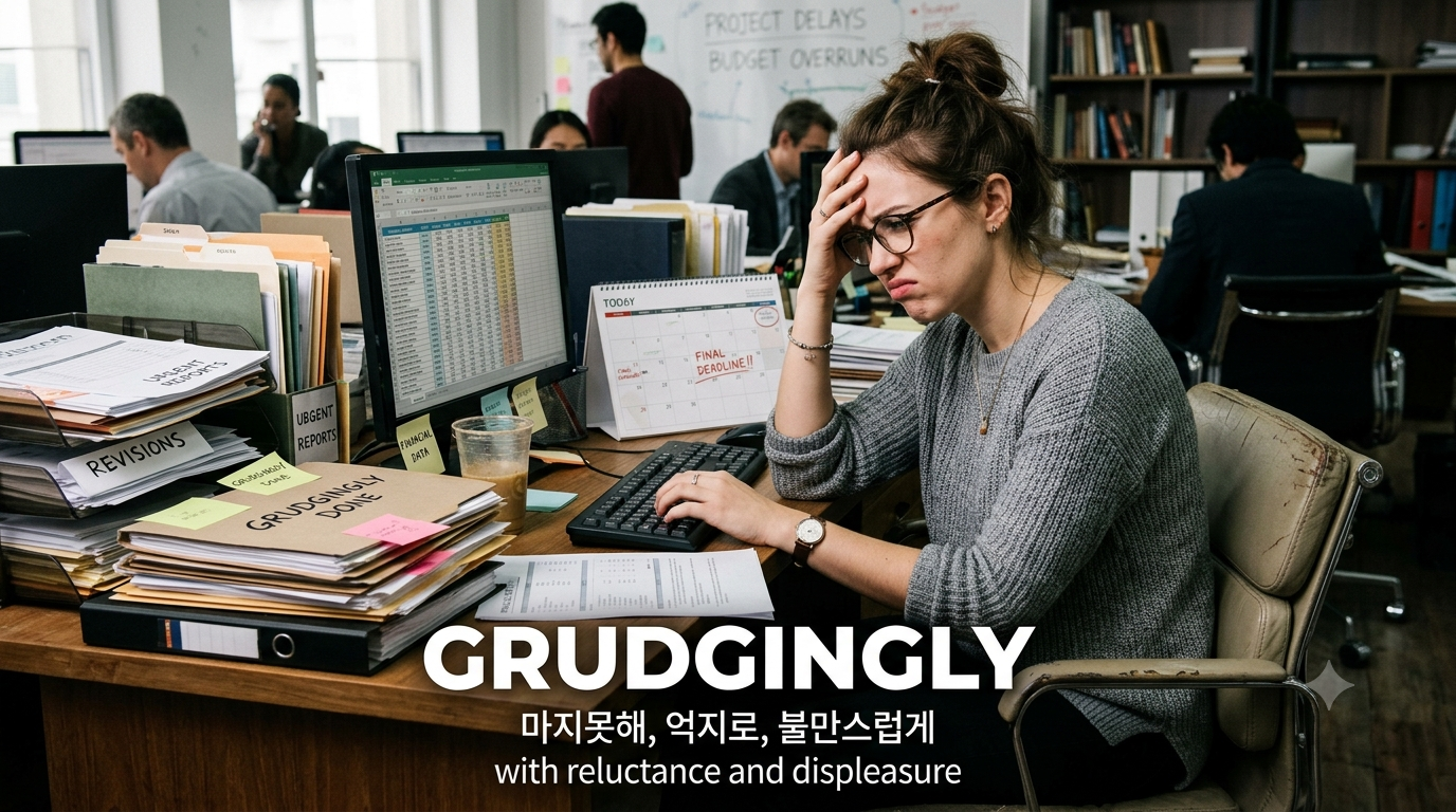 grudgingly 마지못해 제안을 수락할지 고민하는 비즈니스맨