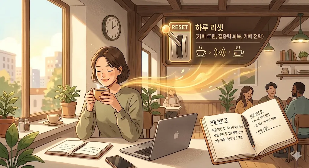 하루 리셋 (흐름 회복, 커피 루틴, 카페 집중)