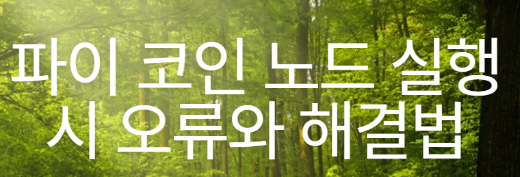 파이 코인 노드 실행 시 자주 발생하는 10가지 오류와 해결법