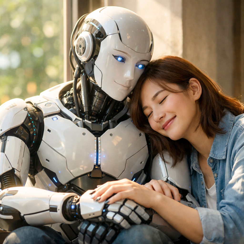 인간과 AI와의 좋은 관계 형성 이미지