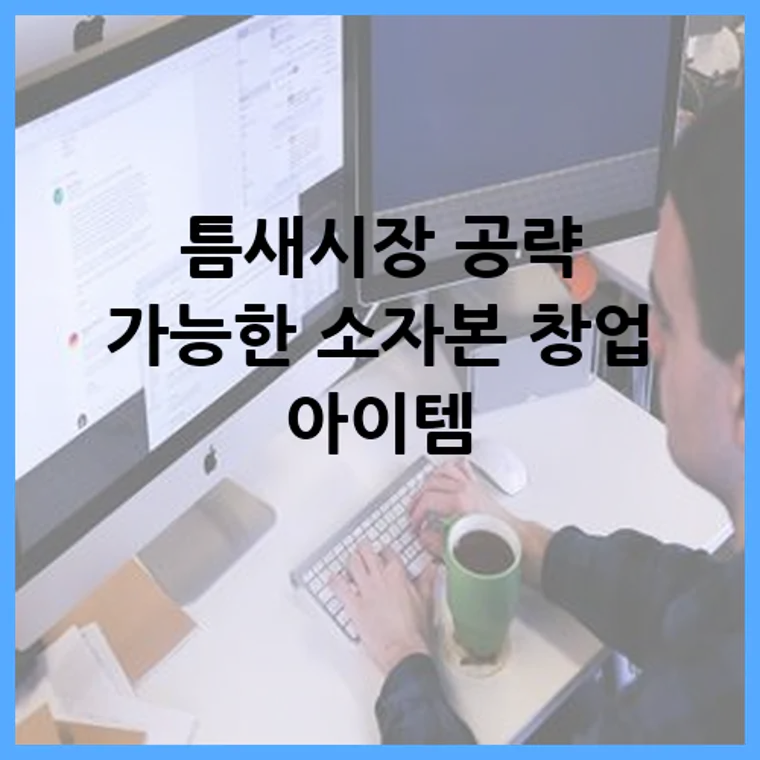 틈새시장 공략 가능한 소자본 창업 아이템