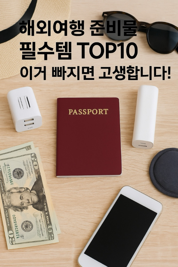 해외여행 준비물 필수템 TOP10, 이거 빠지면 고생합니다.