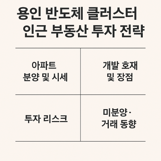 미분양&middot;프리미엄&middot;거래동향으로 본 용인 반도체클러스터 투자 가이드
